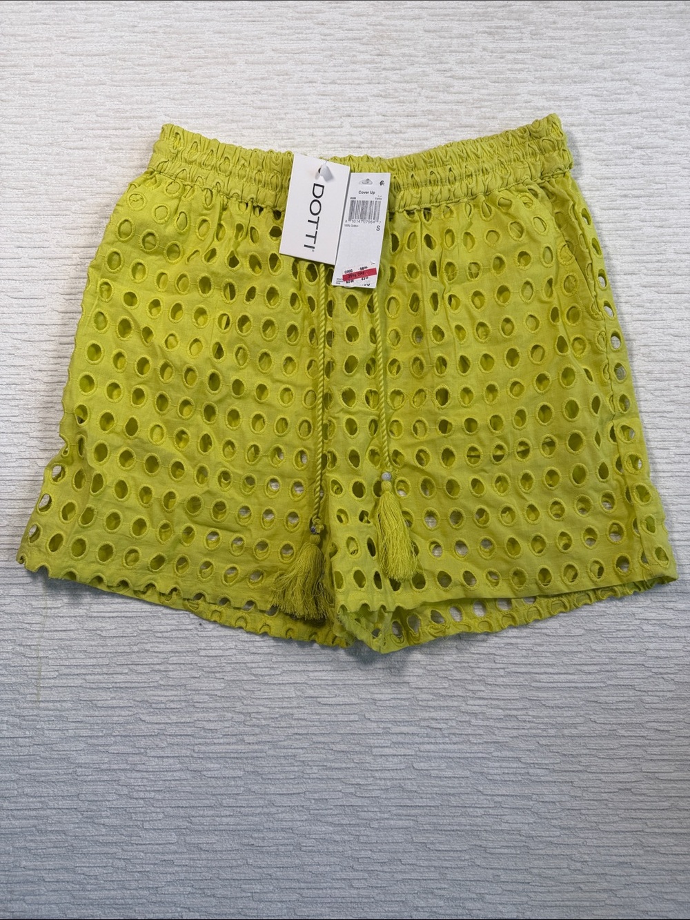 Dotti Citrine Eyelet Drawstring Short Swim Coverup NWT